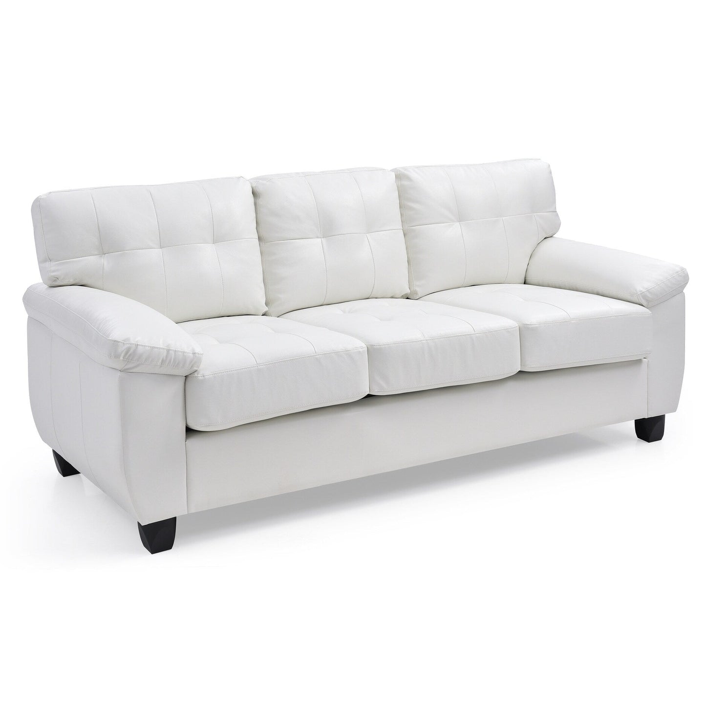 Canapé droit Gallant 78 po en similicuir à accoudoirs évasés - 33 L x 78 l x 35 H