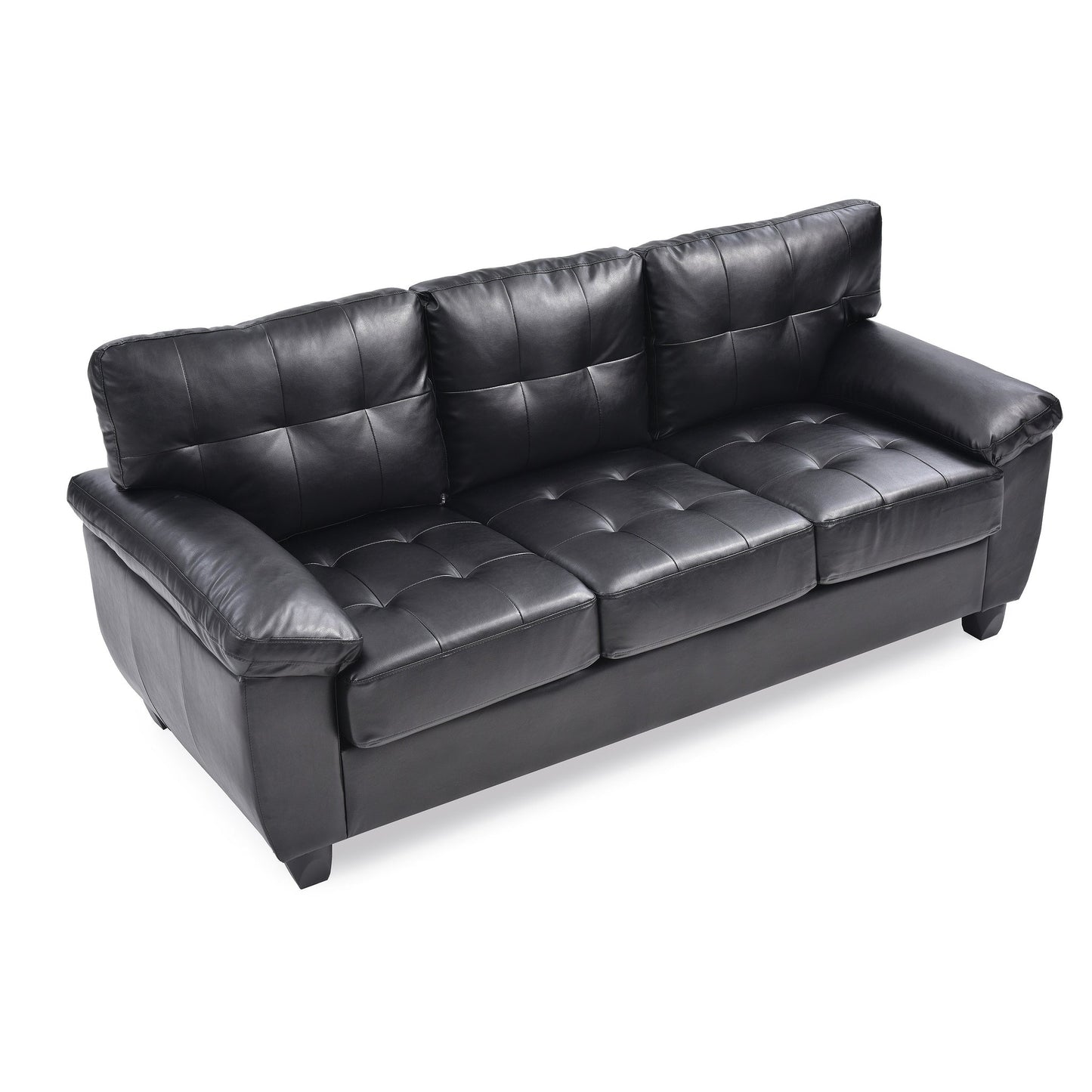 Canapé droit Gallant 78 po en similicuir à accoudoirs évasés - 33 L x 78 l x 35 H