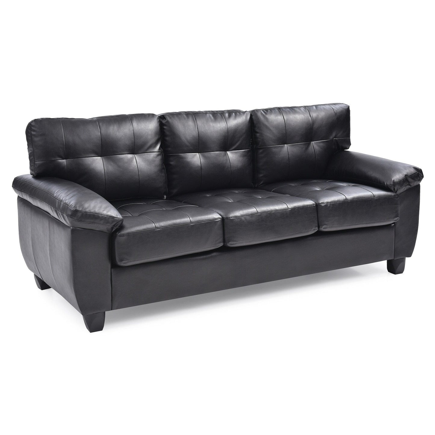 Canapé droit Gallant 78 po en similicuir à accoudoirs évasés - 33 L x 78 l x 35 H