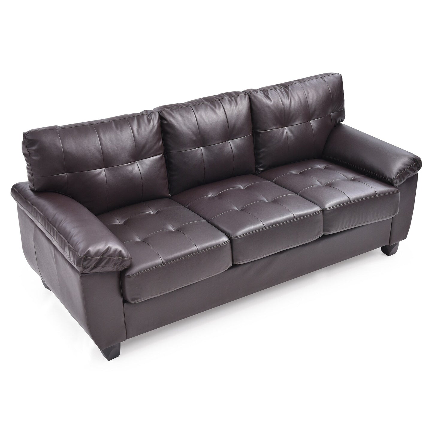Canapé droit Gallant 78 po en similicuir à accoudoirs évasés - 33 L x 78 l x 35 H