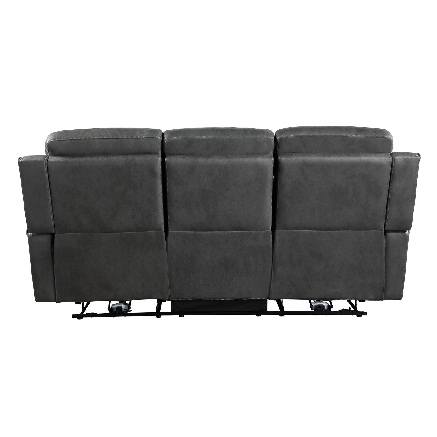 Canapé inclinable manuel double Gimo, microfibre gris foncé, 82 pouces