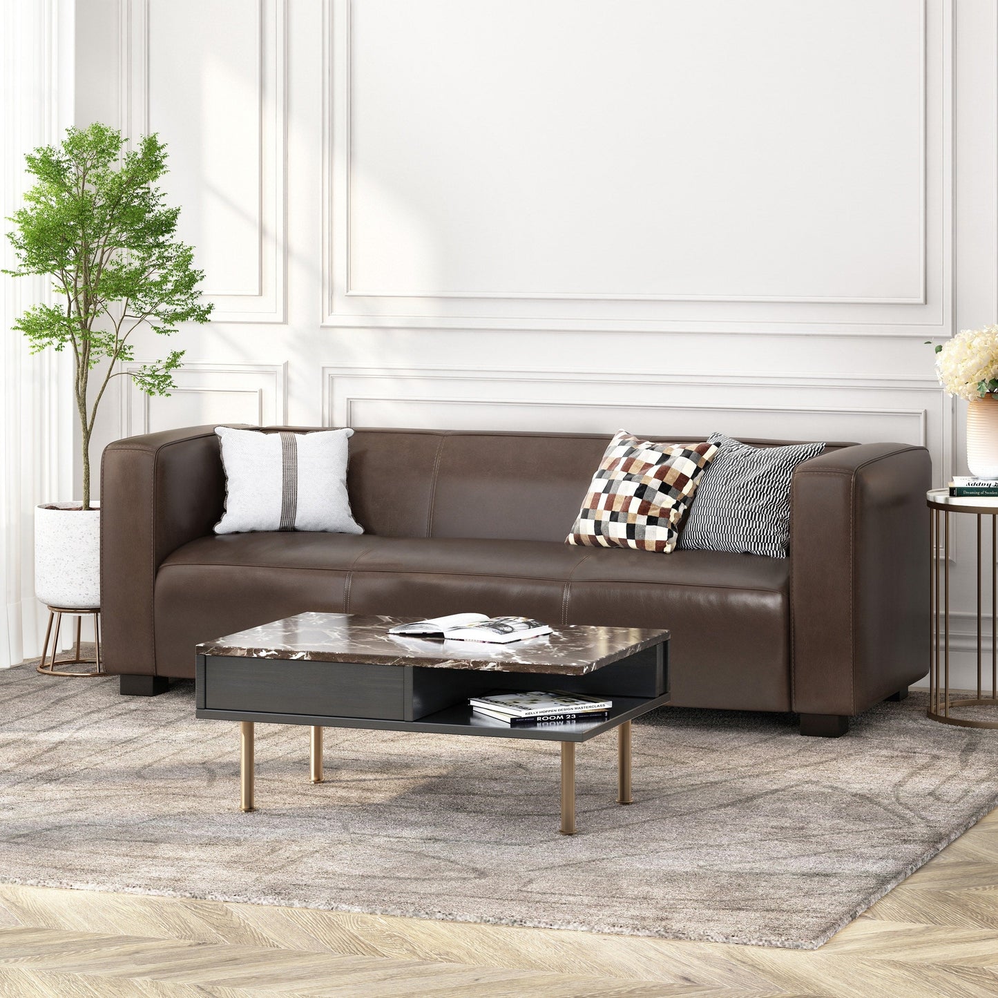 Canapé 3 places en similicuir Goyette par Christopher Knight Home