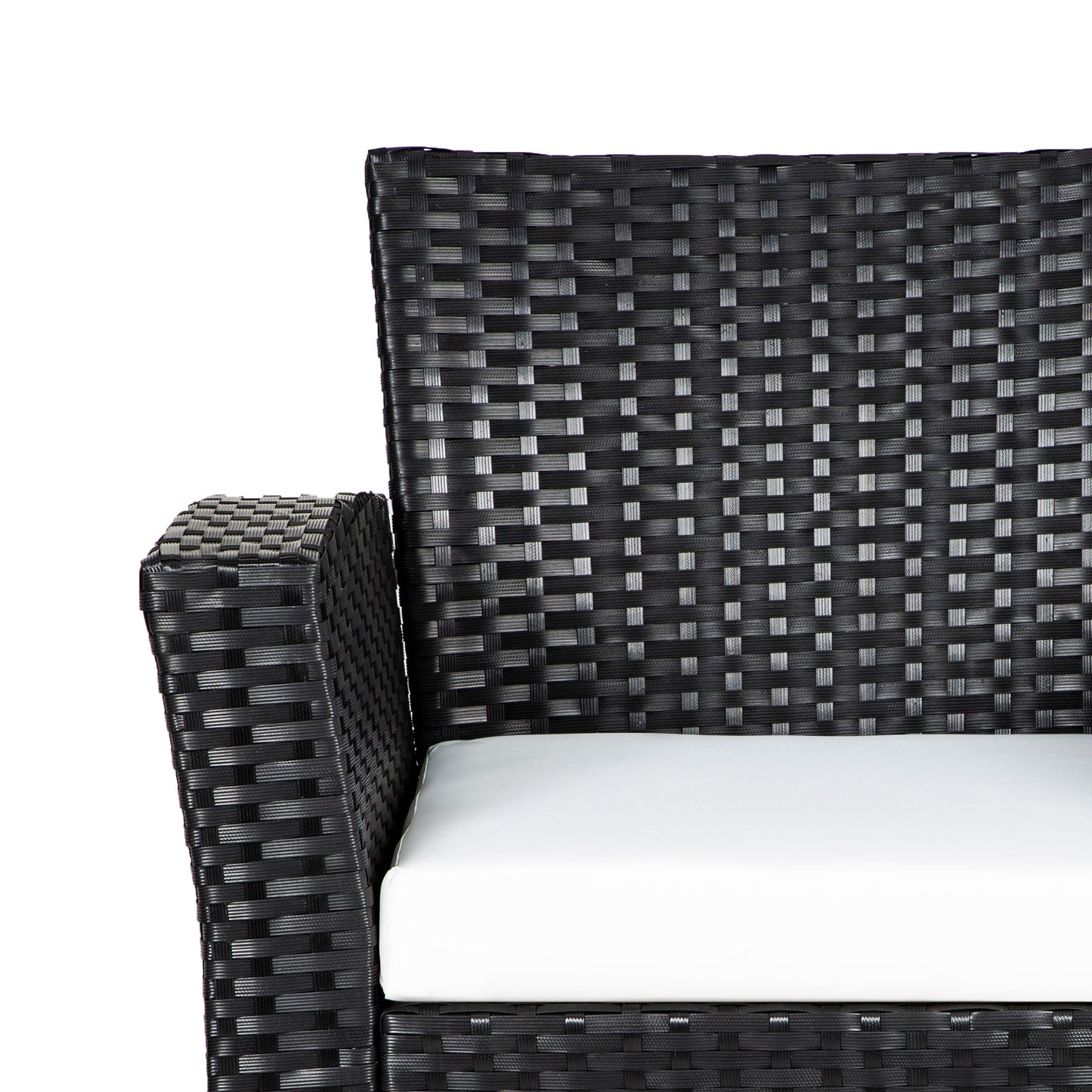 Ensemble de conversation pour patio extérieur Grandview 4 pièces en osier noir