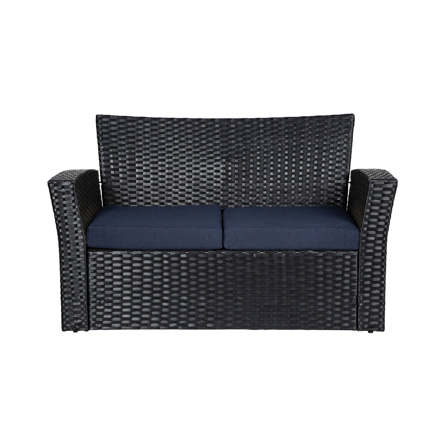 Ensemble de conversation pour patio extérieur Grandview 4 pièces en osier noir
