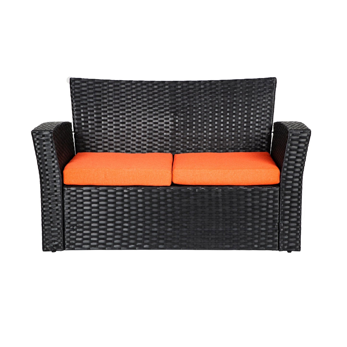 Ensemble de conversation pour patio extérieur Grandview 4 pièces en osier noir