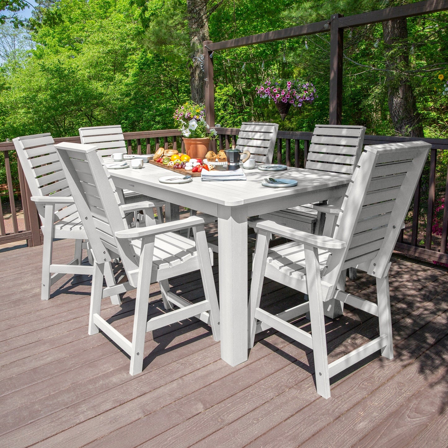 Ensemble de salle à manger d'extérieur 7 pièces HIGHWOOD - Table 42 x 84