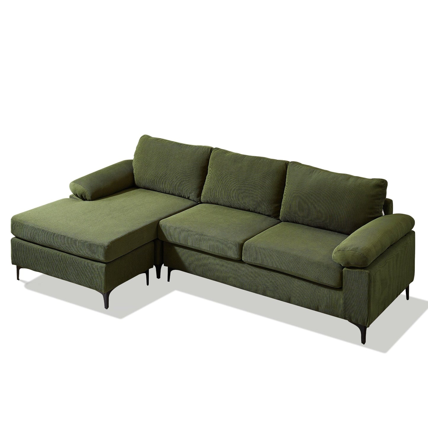 Canapé convertible moderne en polyester avec pieds en métal pour salon