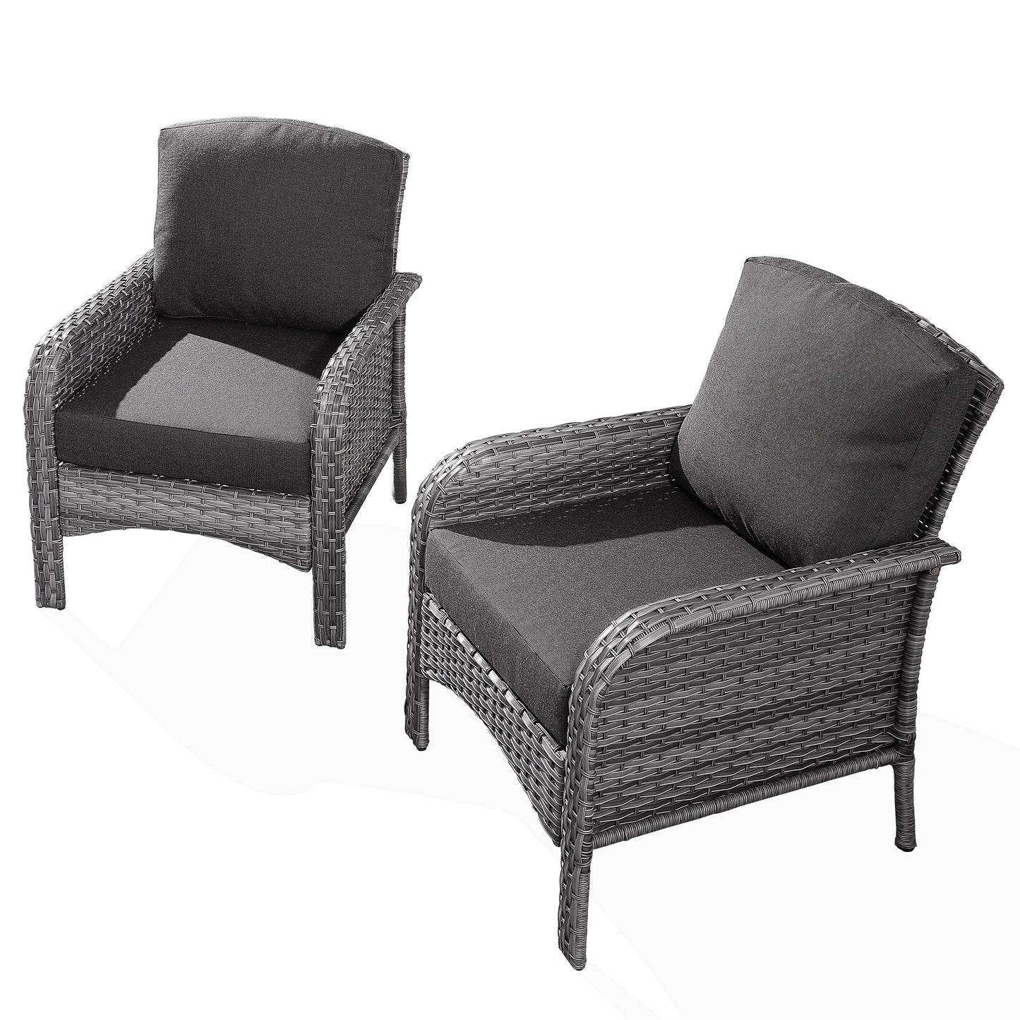 Ensemble de 2 chaises de jardin en rotin et osier HOOOWOOO