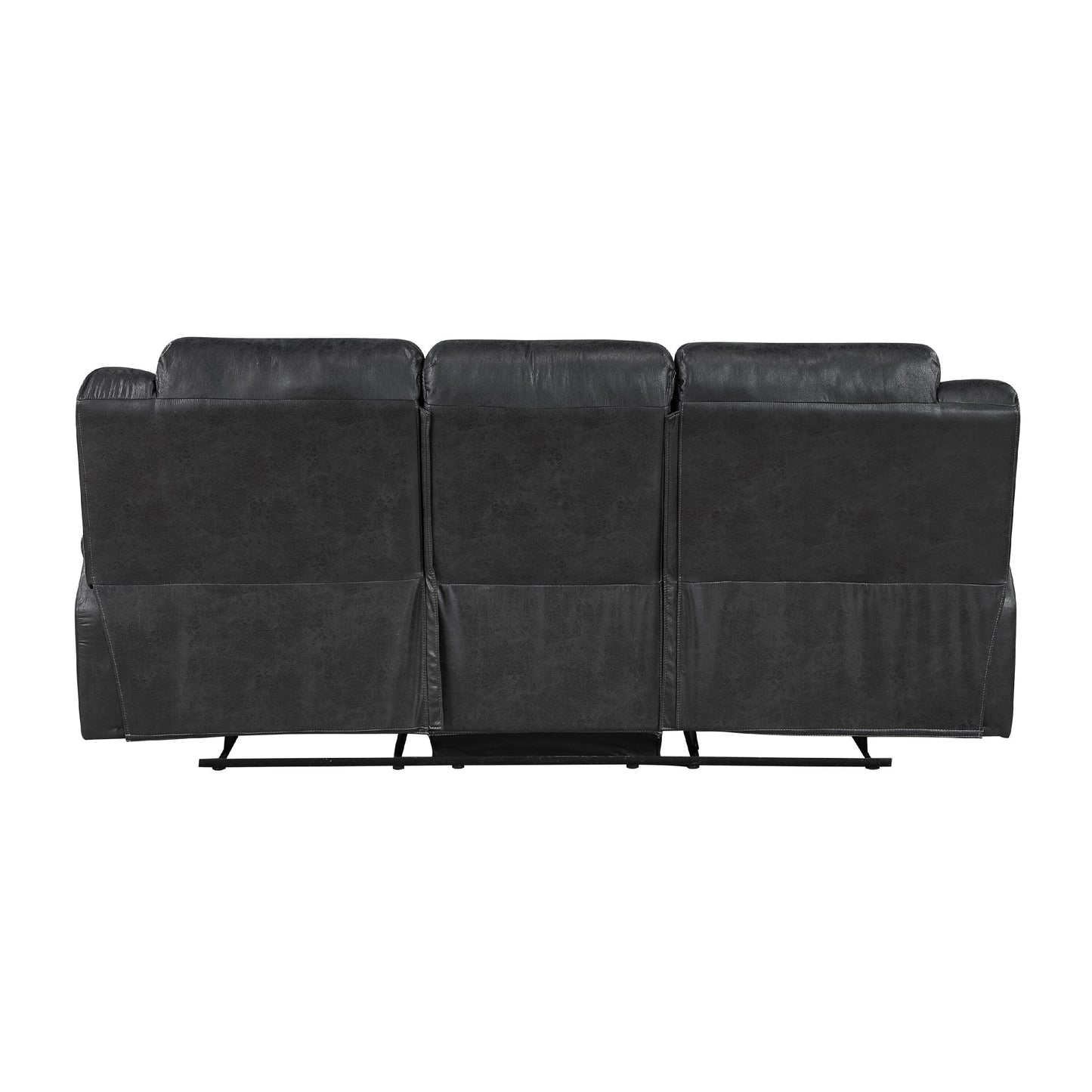 Canapé inclinable manuel double Henry en microfibre noire capitonnée