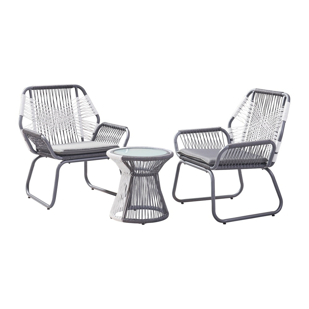 Ensemble de salon de jardin tissé 3 pièces Idaho par Christopher Knight Home
