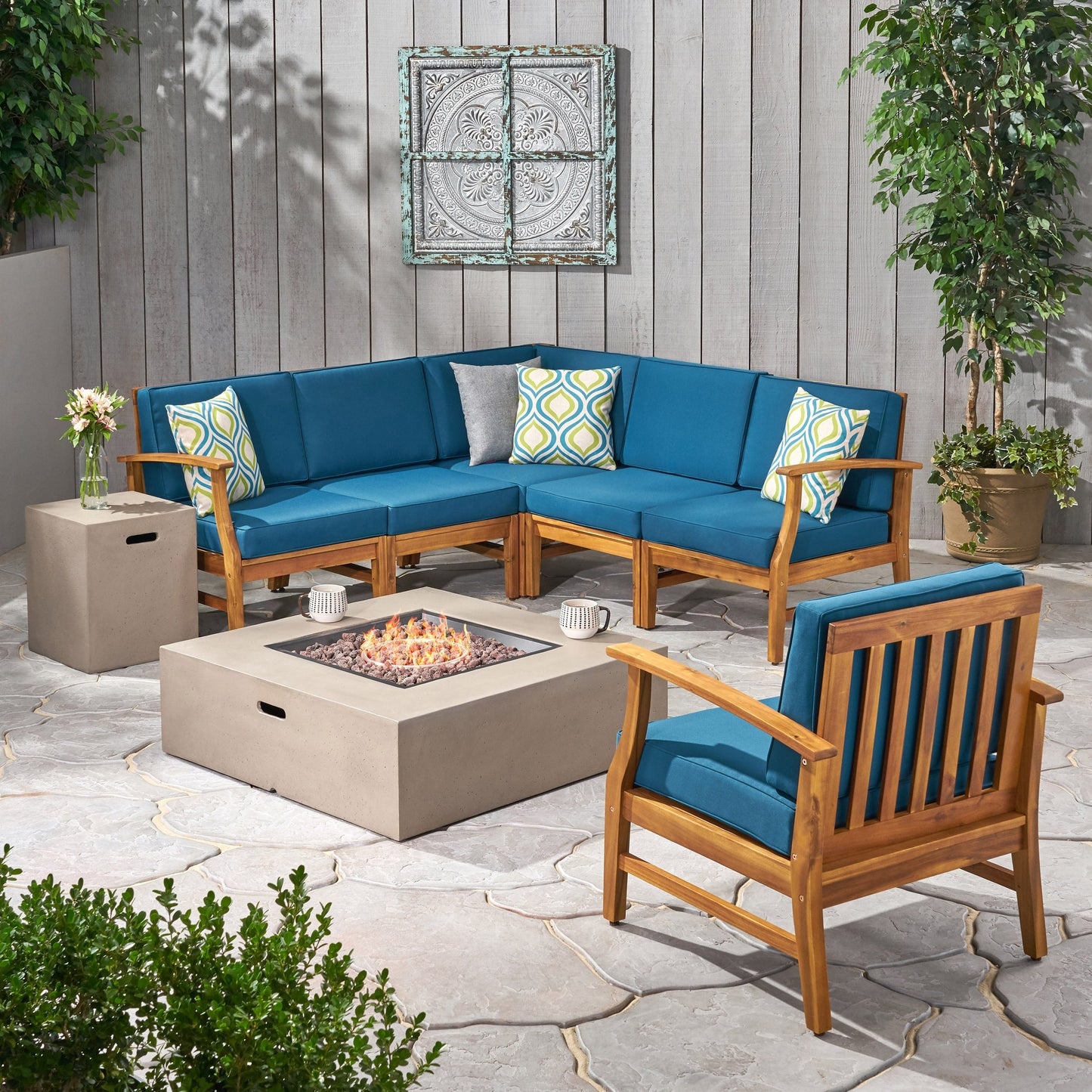 Ensemble de canapés d'extérieur Illona en acacia par Christopher Knight Home