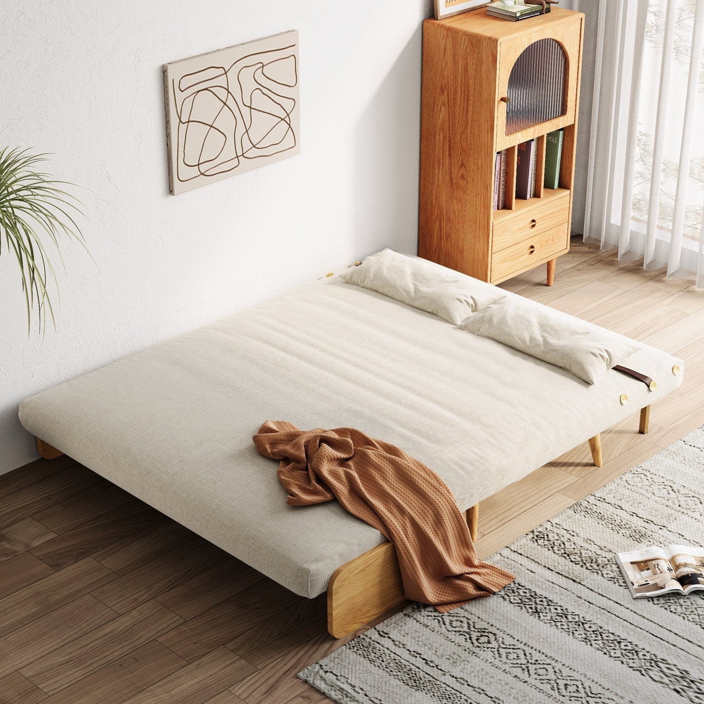 Canapé-lit rembourré moderne JASIWAY 59,1''