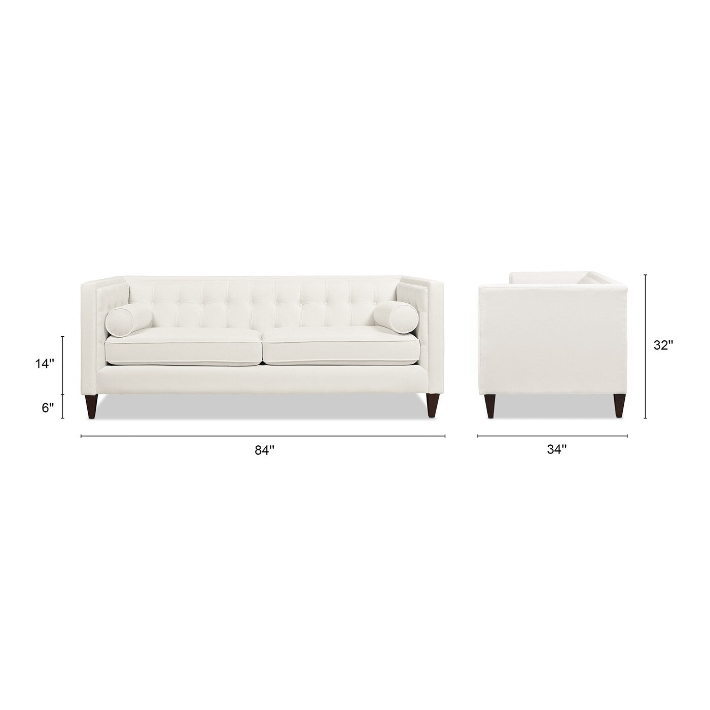 Canapé tuxedo capitonné moderne Jack 84