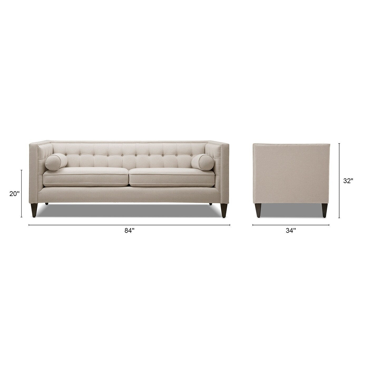 Canapé tuxedo capitonné moderne Jack 84