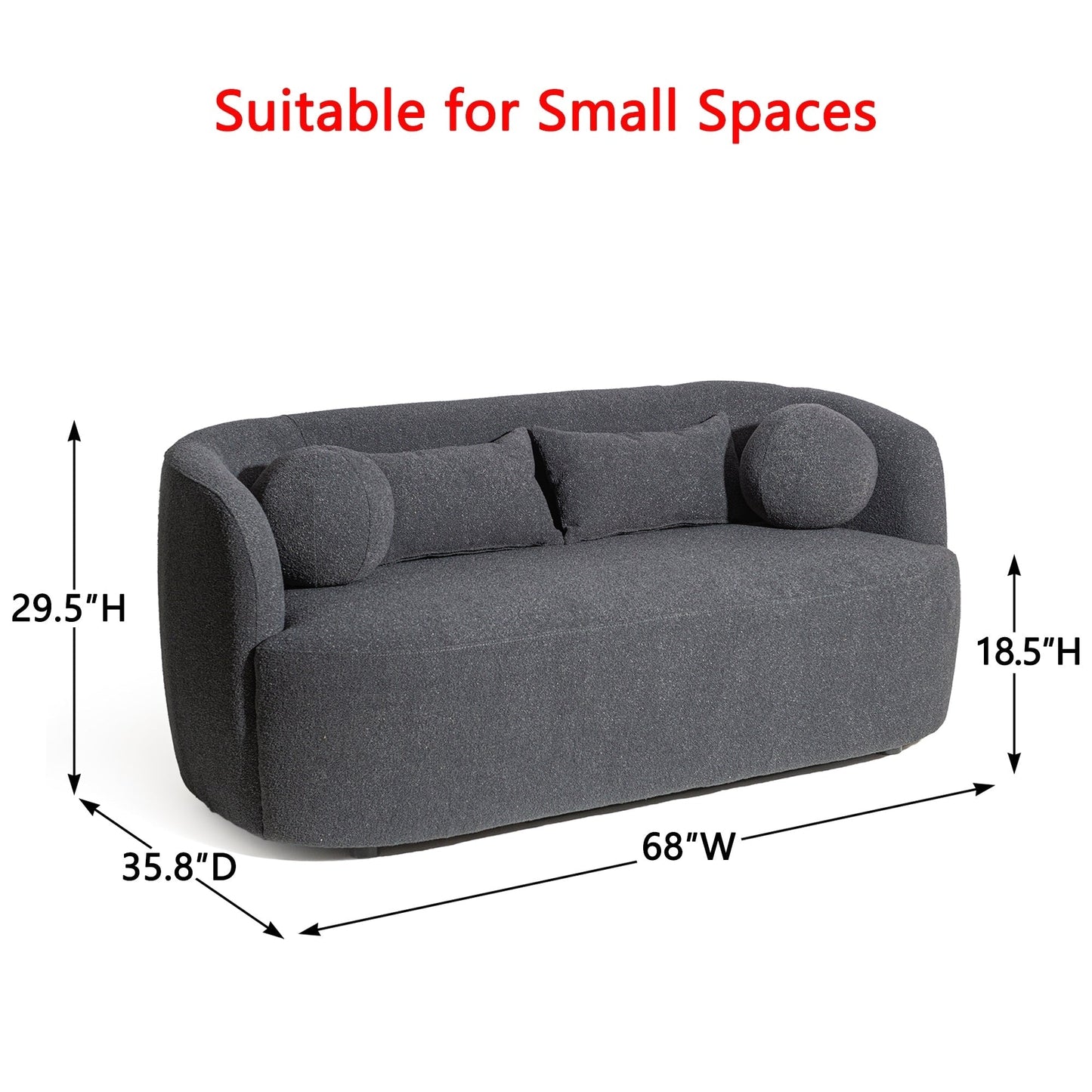 Causeuse 2 places rembourrée KINWELL Boucle avec coussins