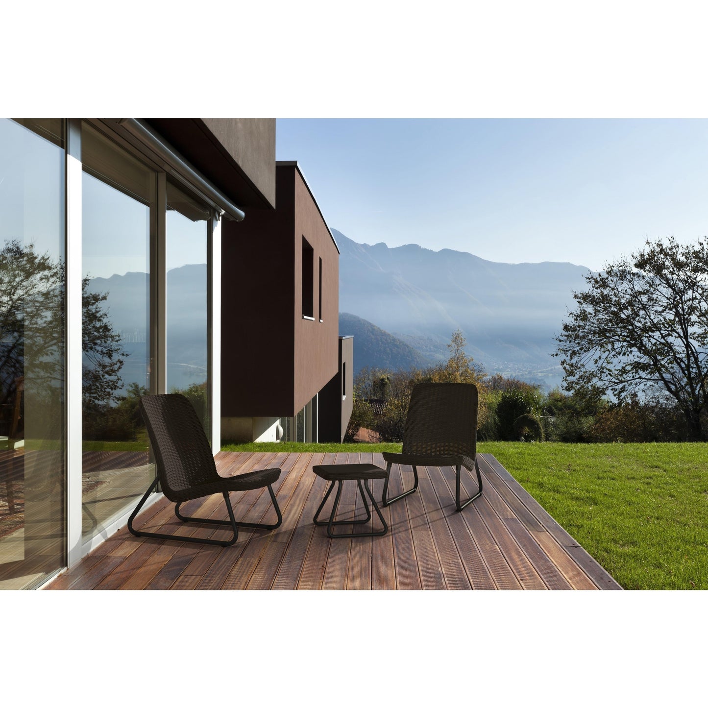 Ensemble de 3 chaises et table de conversation d'extérieur toutes saisons Keter Rio
