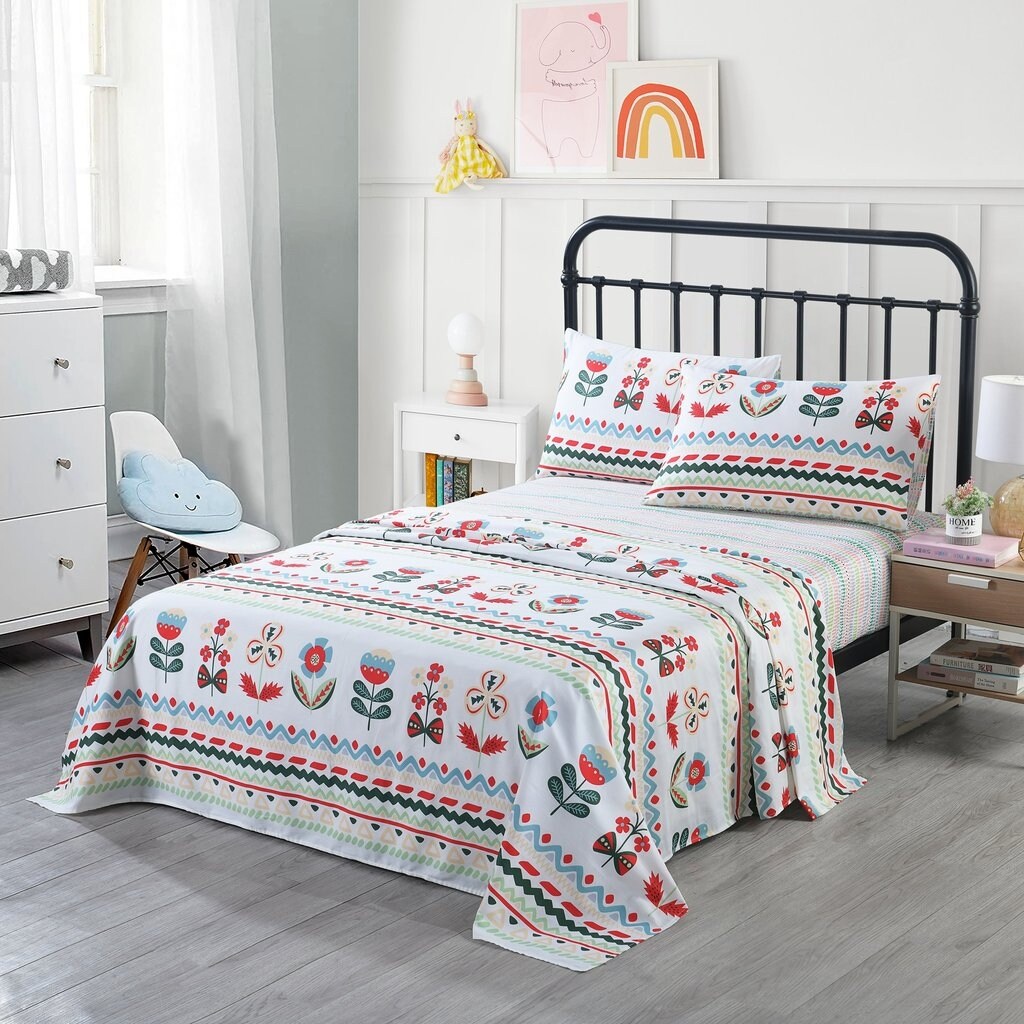 Drap en coton pour enfants, drap simple ou double, drap de lit pour filles, SH019