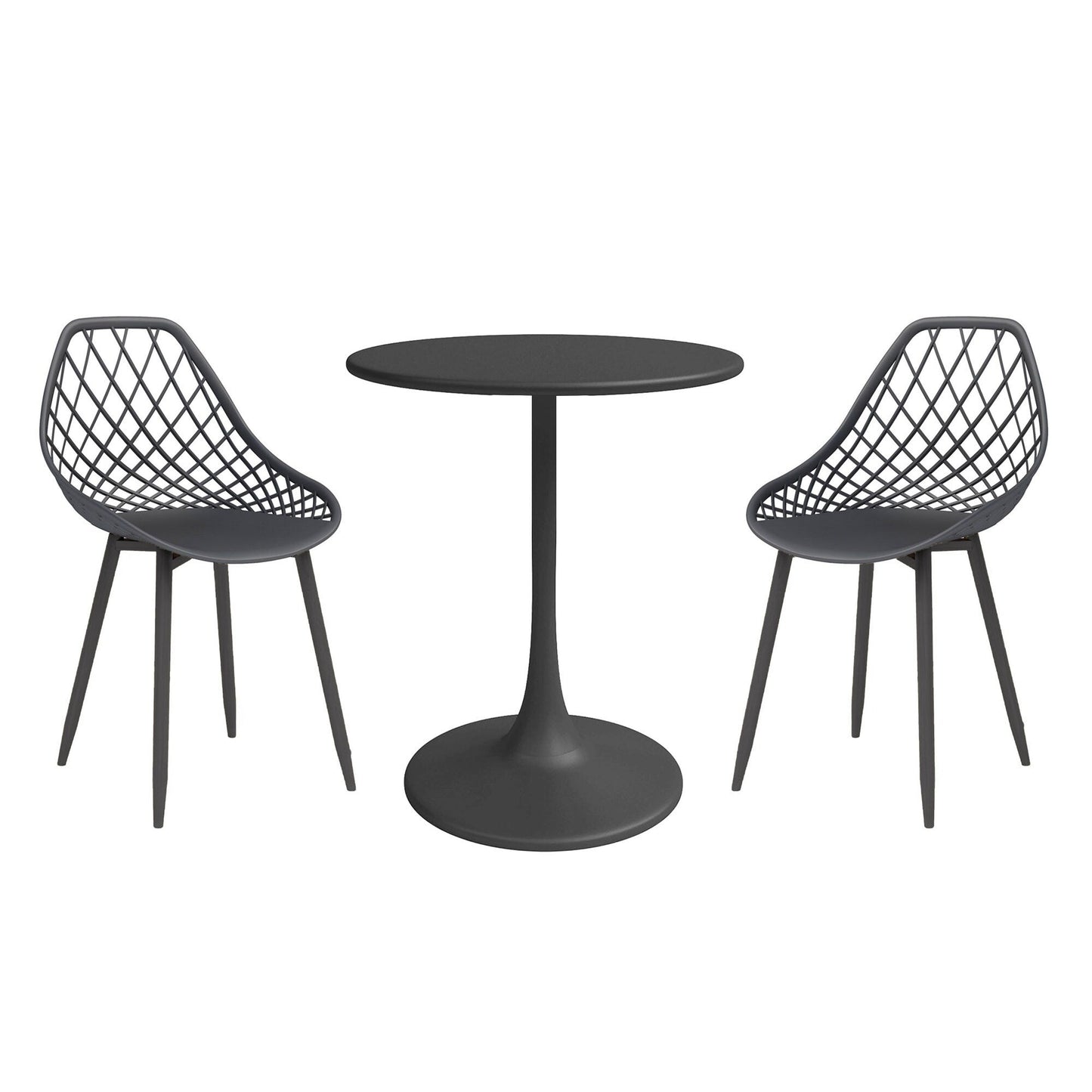 Ensemble bistrot Kurv 3 pièces, résistant aux intempéries, intérieur/extérieur