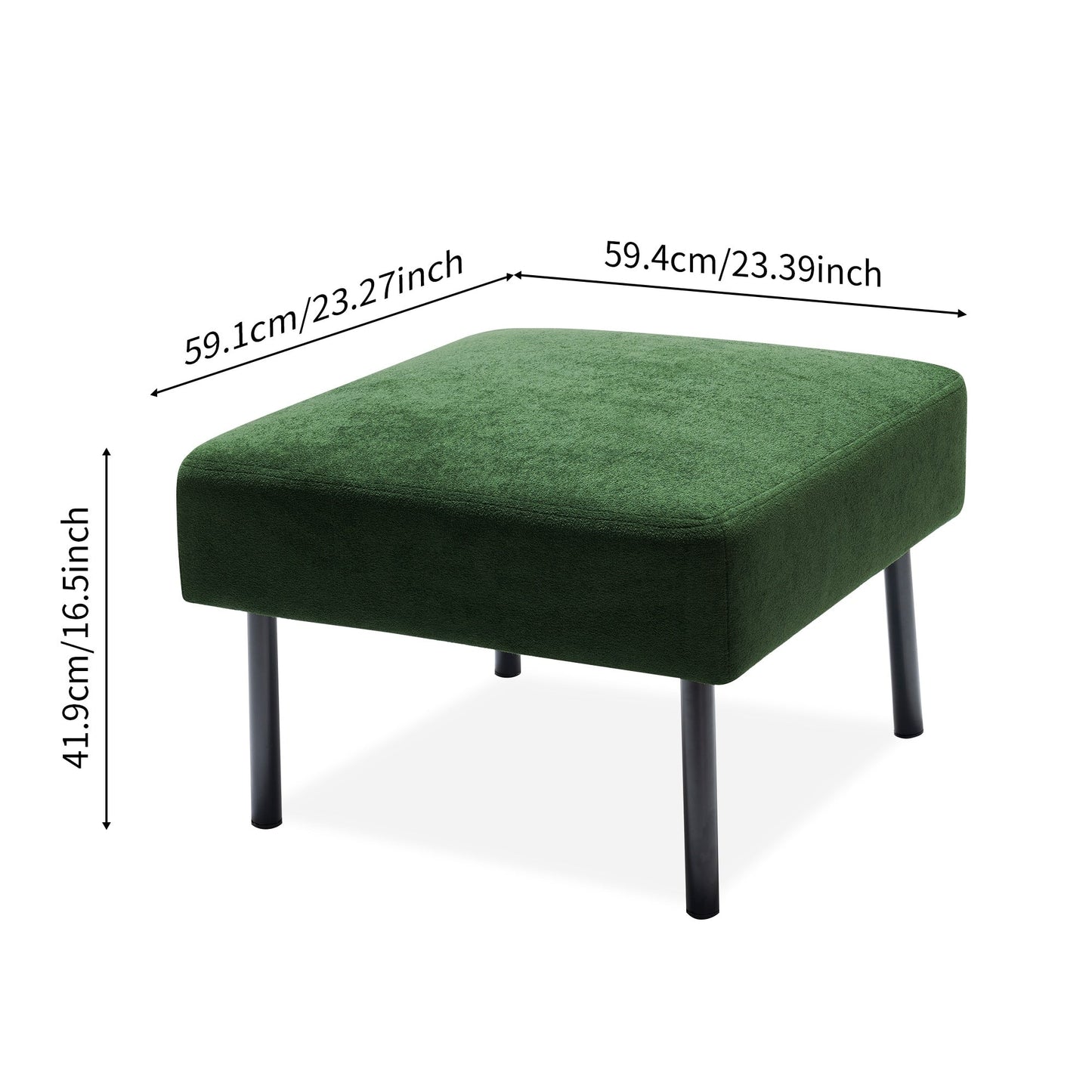 Canapé 2 places en L avec pouf, canapé causeuse moderne en tissu polyester, petit canapé confortable pour petit espace