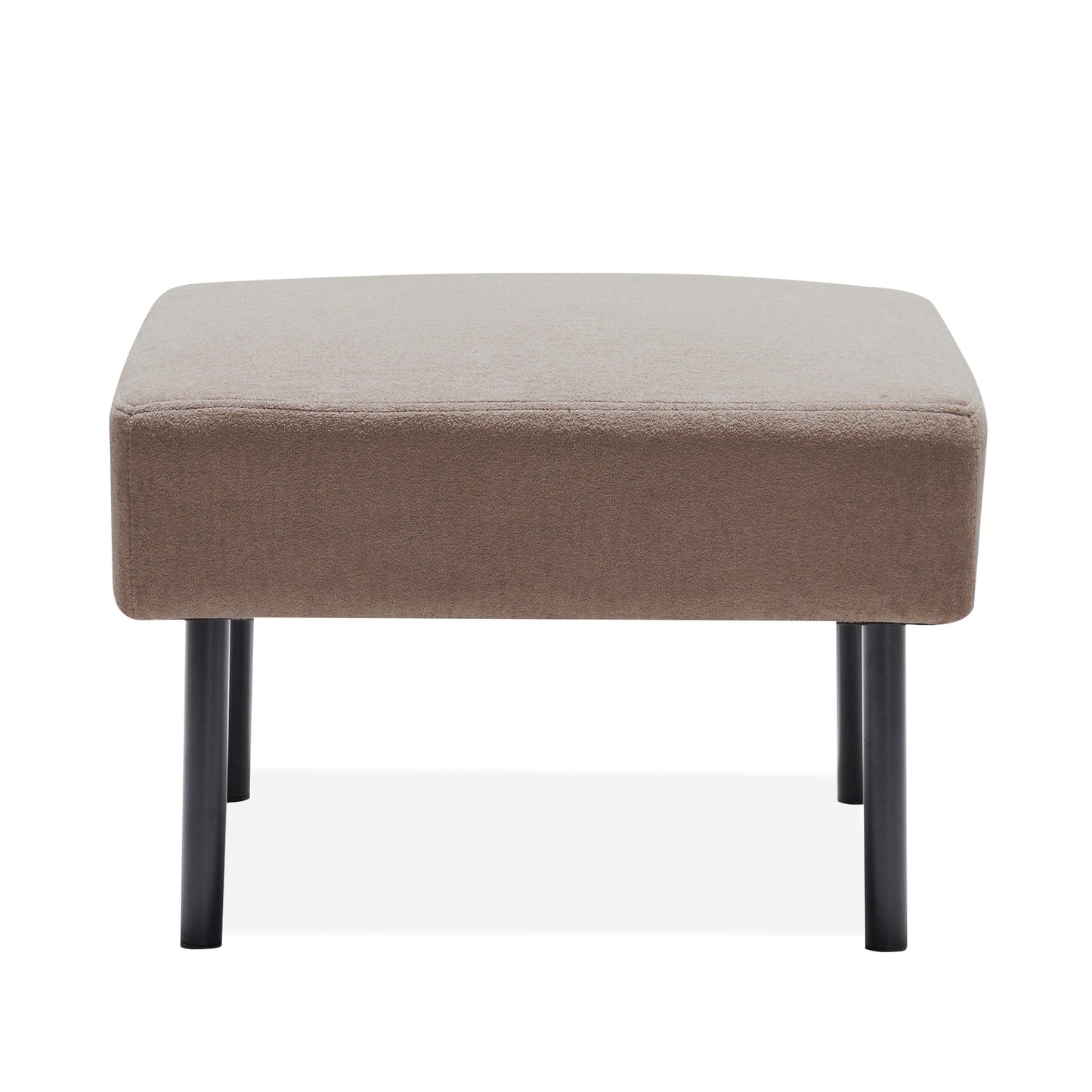 Canapé 2 places en L avec pouf, canapé causeuse moderne en tissu polyester, petit canapé confortable pour petit espace