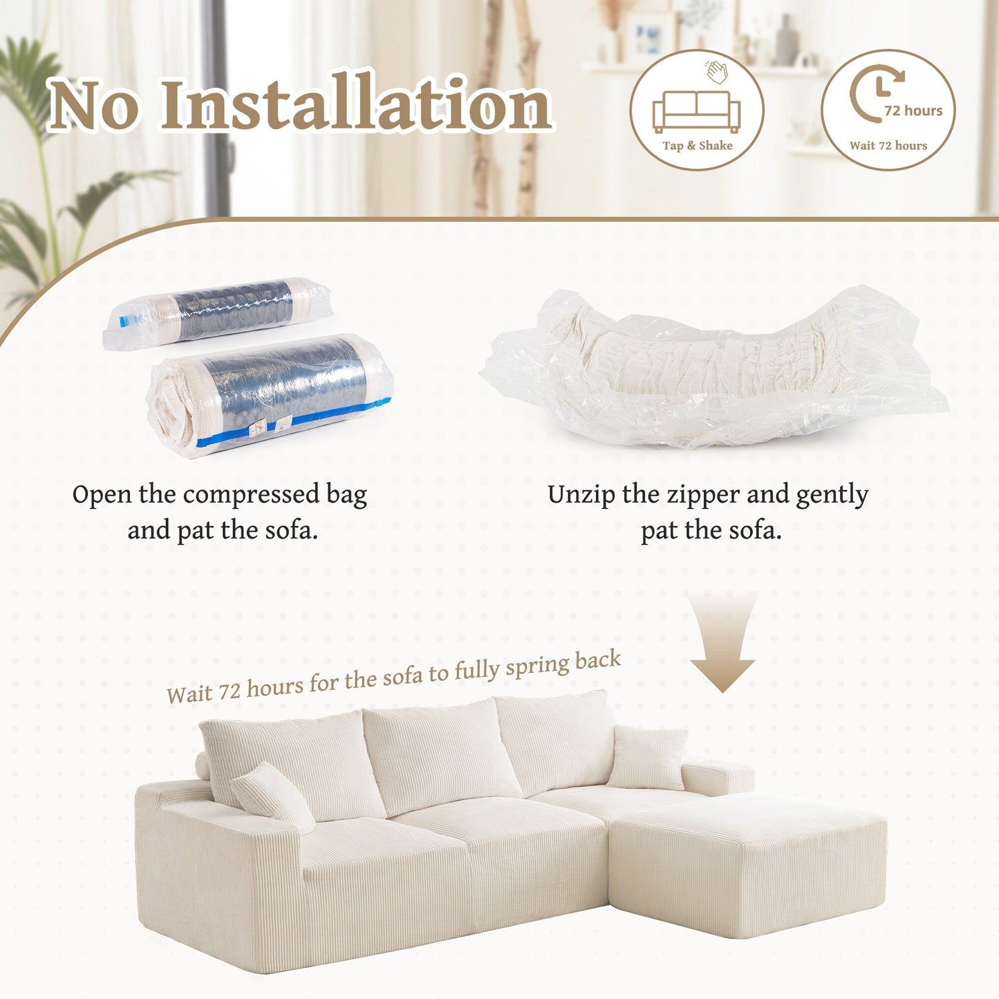 Canapé sectionnel en L, canapé modulaire ultra-doux à assise profonde