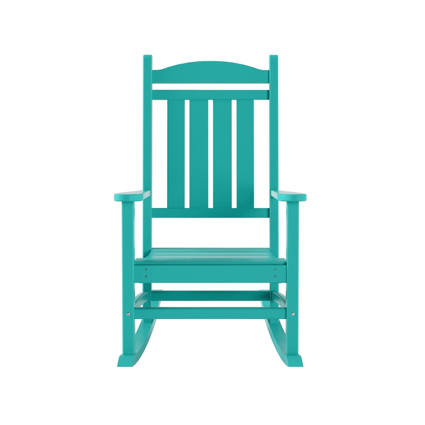 Chaises à bascule d'extérieur Polytrends Laguna en PEHD toutes saisons avec table d'appoint (ensemble de 3 pièces)