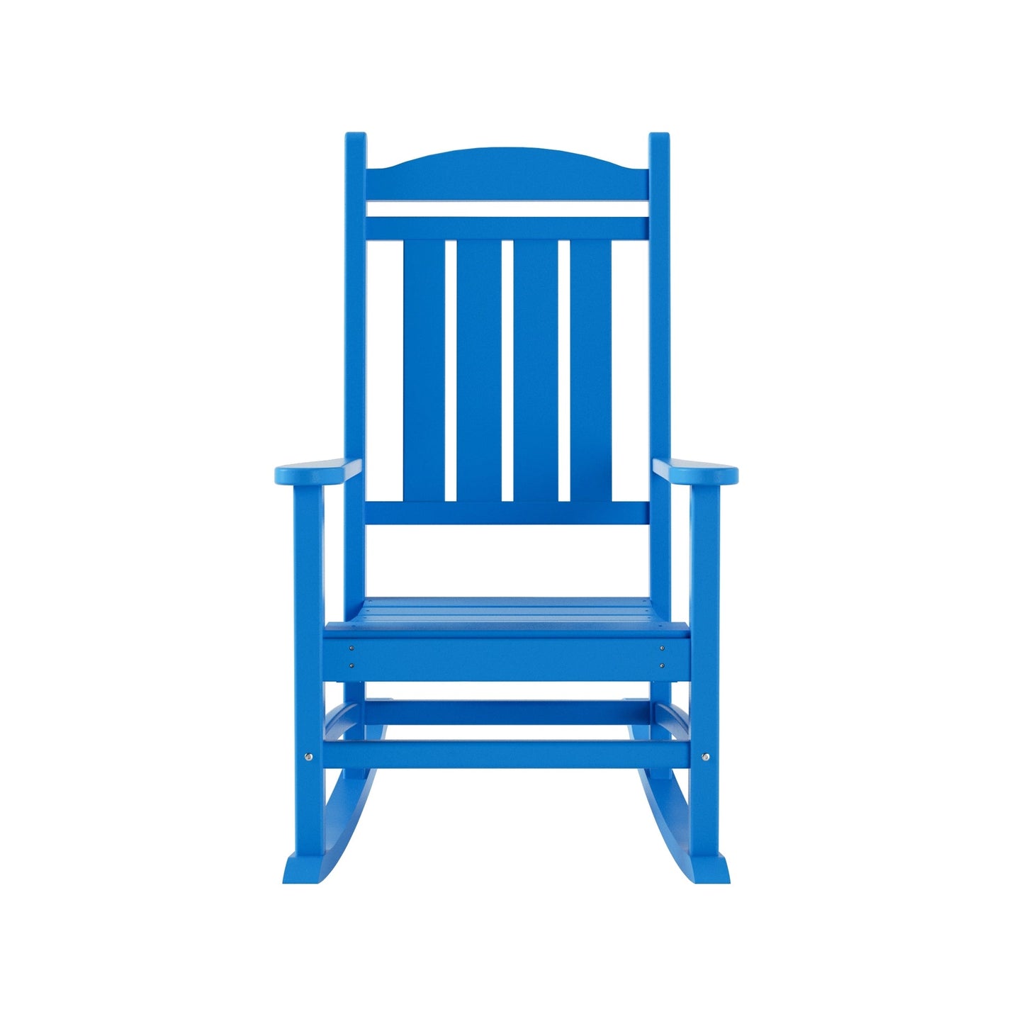 Chaises à bascule d'extérieur Polytrends Laguna en PEHD toutes saisons avec table d'appoint (ensemble de 3 pièces)