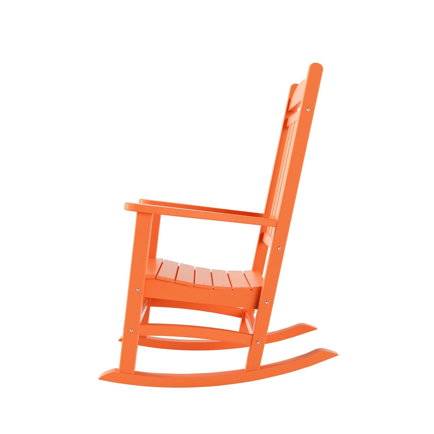 Chaises à bascule d'extérieur Polytrends Laguna en PEHD toutes saisons avec table d'appoint (ensemble de 3 pièces)