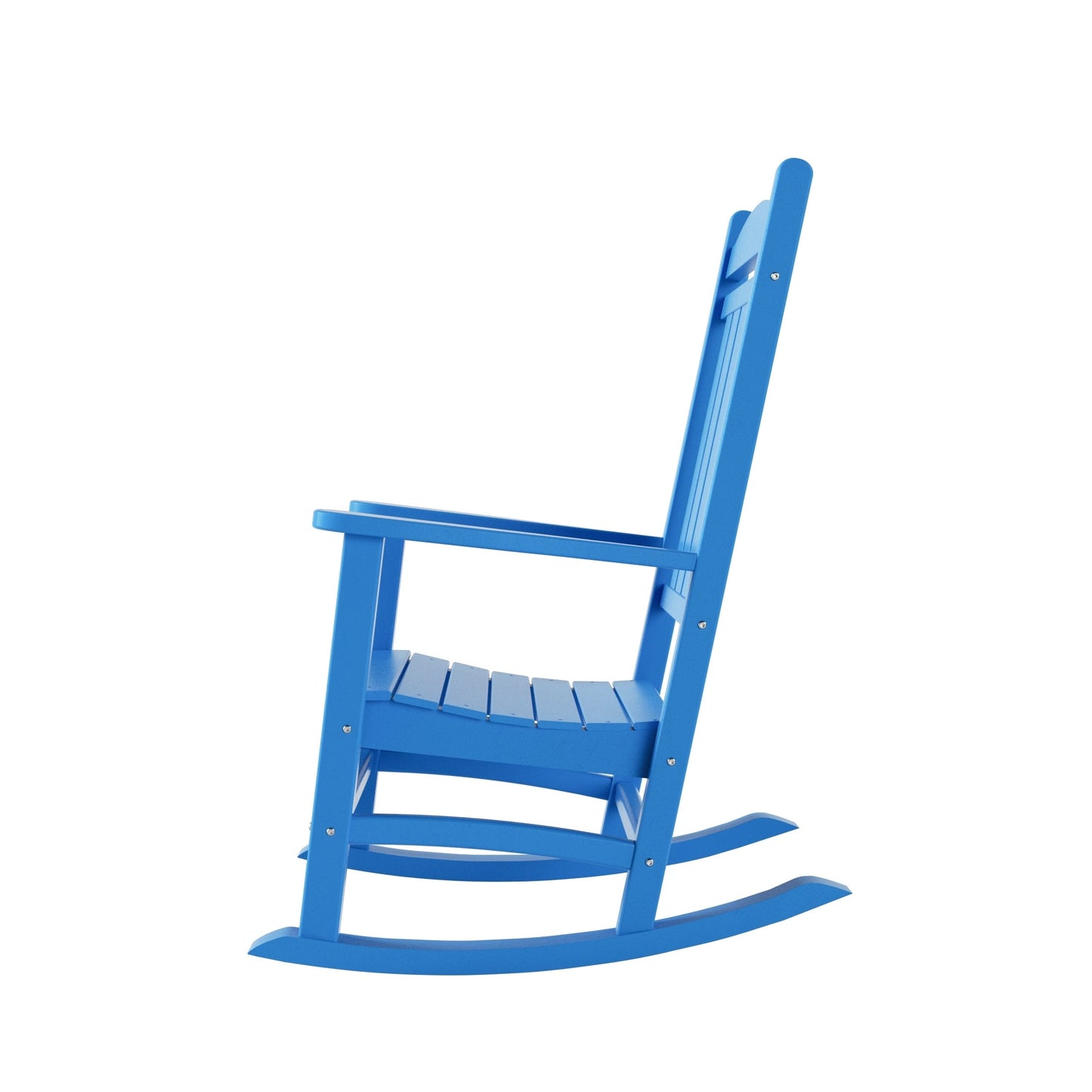 Chaises à bascule d'extérieur Polytrends Laguna en PEHD toutes saisons avec table d'appoint (ensemble de 3 pièces)