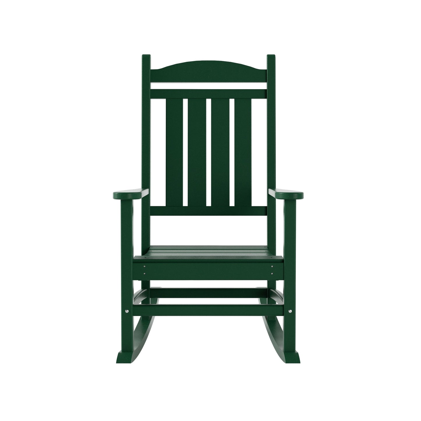 Chaises à bascule d'extérieur Polytrends Laguna en PEHD toutes saisons avec table d'appoint (ensemble de 3 pièces)