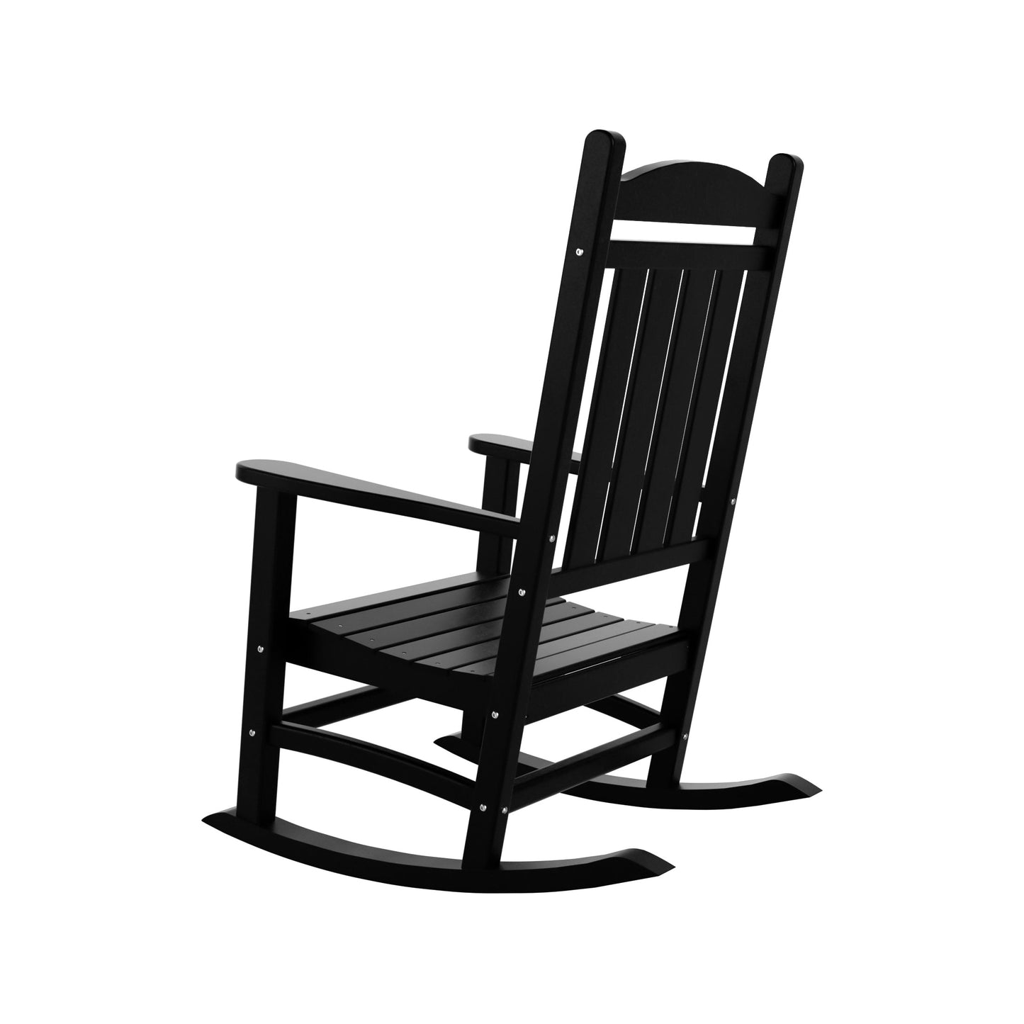 Chaises à bascule d'extérieur Polytrends Laguna en PEHD toutes saisons avec table d'appoint (ensemble de 3 pièces)