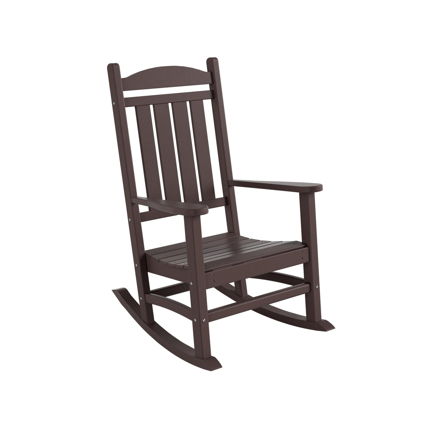 Chaises à bascule d'extérieur Polytrends Laguna en PEHD toutes saisons avec table d'appoint (ensemble de 3 pièces)