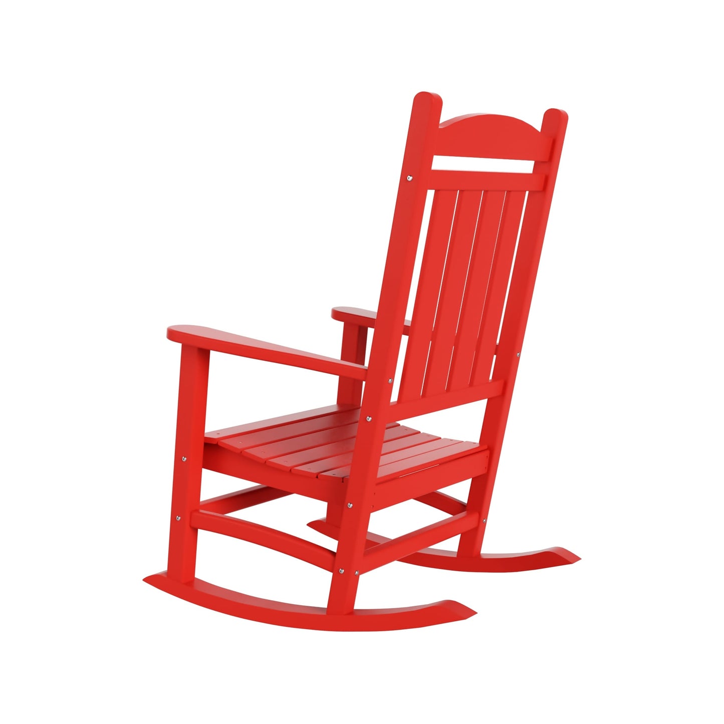 Chaises à bascule d'extérieur Polytrends Laguna en PEHD toutes saisons avec table d'appoint (ensemble de 3 pièces)