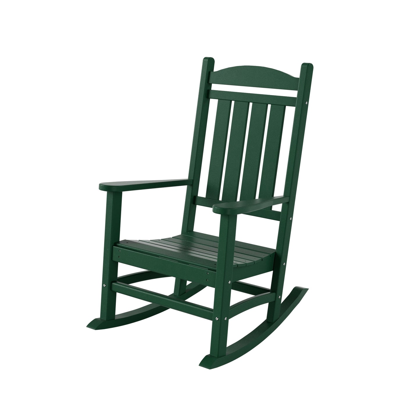 Chaises à bascule d'extérieur Polytrends Laguna en PEHD toutes saisons avec table d'appoint (ensemble de 3 pièces)