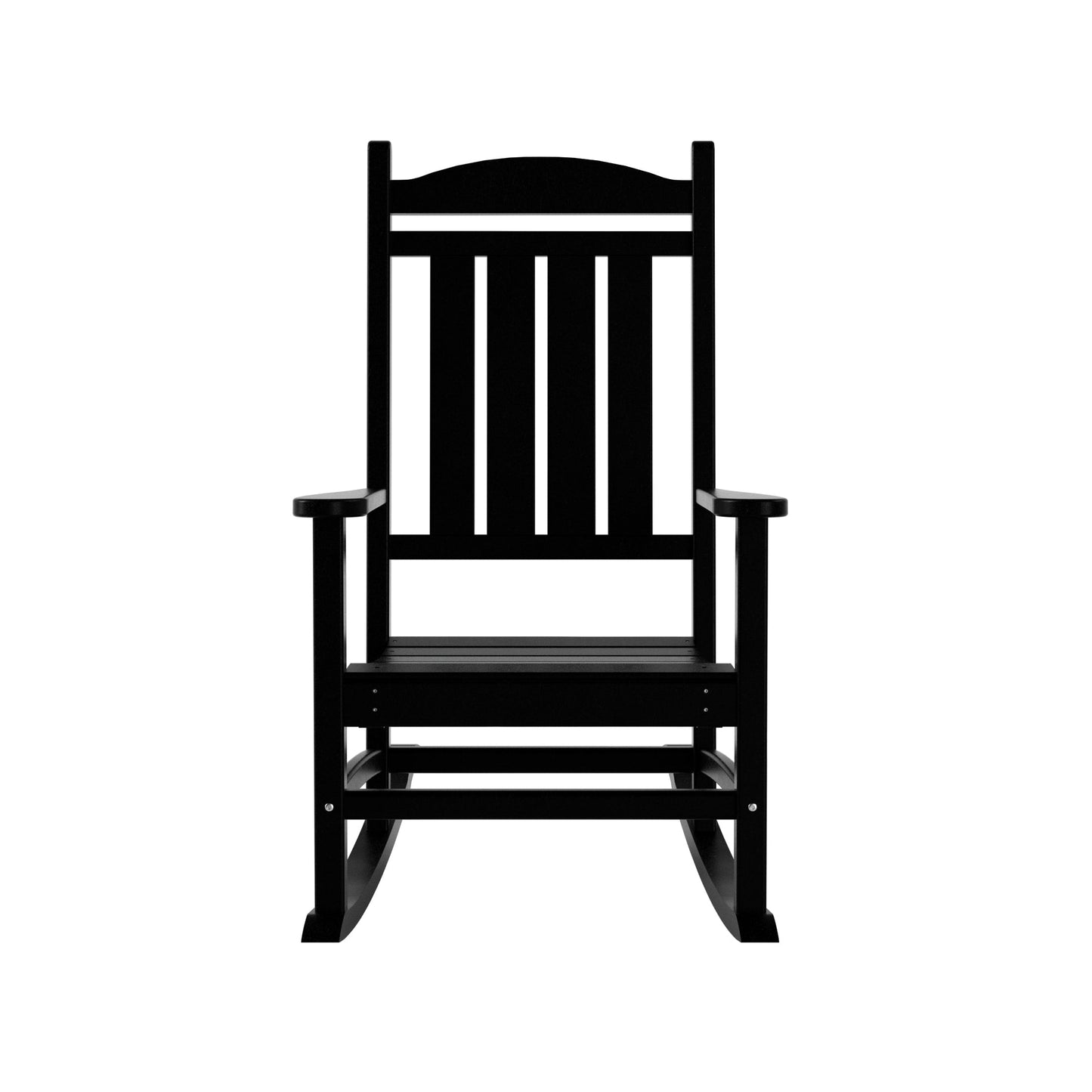 Chaises à bascule d'extérieur Polytrends Laguna en PEHD toutes saisons avec table d'appoint (ensemble de 3 pièces)