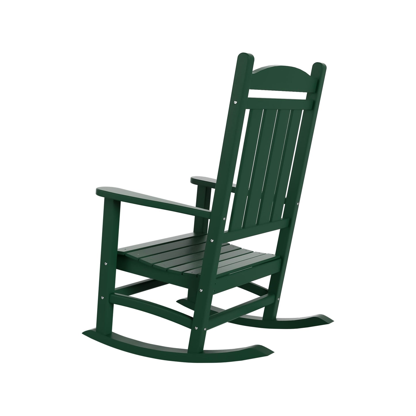 Chaises à bascule d'extérieur Polytrends Laguna en PEHD toutes saisons avec table d'appoint (ensemble de 3 pièces)