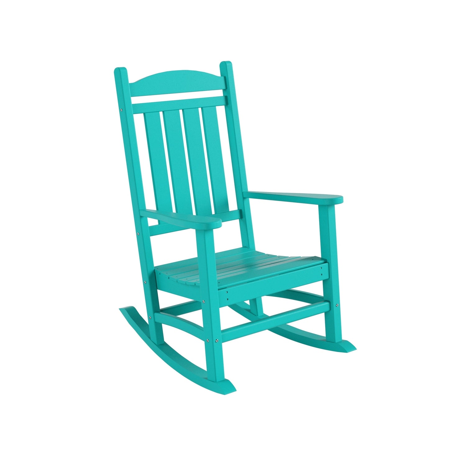 Chaises à bascule d'extérieur Polytrends Laguna en PEHD toutes saisons avec table d'appoint (ensemble de 3 pièces)