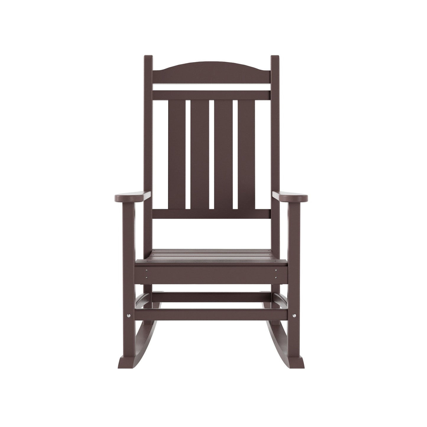 Chaises à bascule d'extérieur Polytrends Laguna en PEHD toutes saisons avec table d'appoint (ensemble de 3 pièces)
