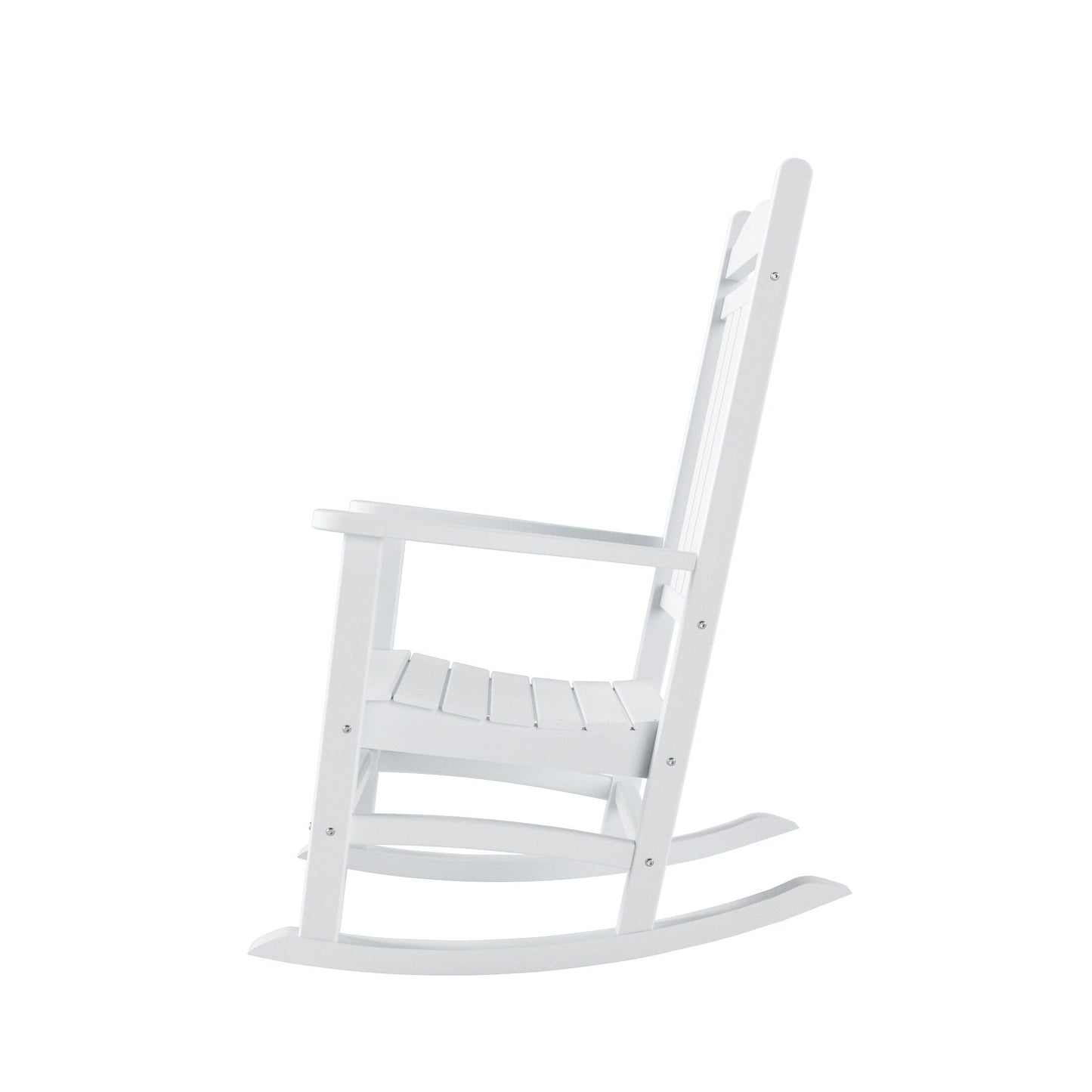 Chaises à bascule d'extérieur Polytrends Laguna en PEHD toutes saisons avec table d'appoint (ensemble de 3 pièces)