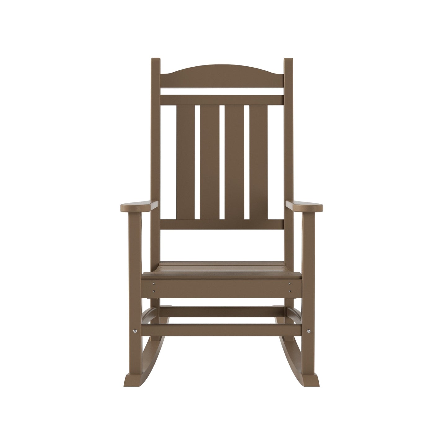 Chaises à bascule d'extérieur Polytrends Laguna en PEHD toutes saisons avec table d'appoint (ensemble de 3 pièces)