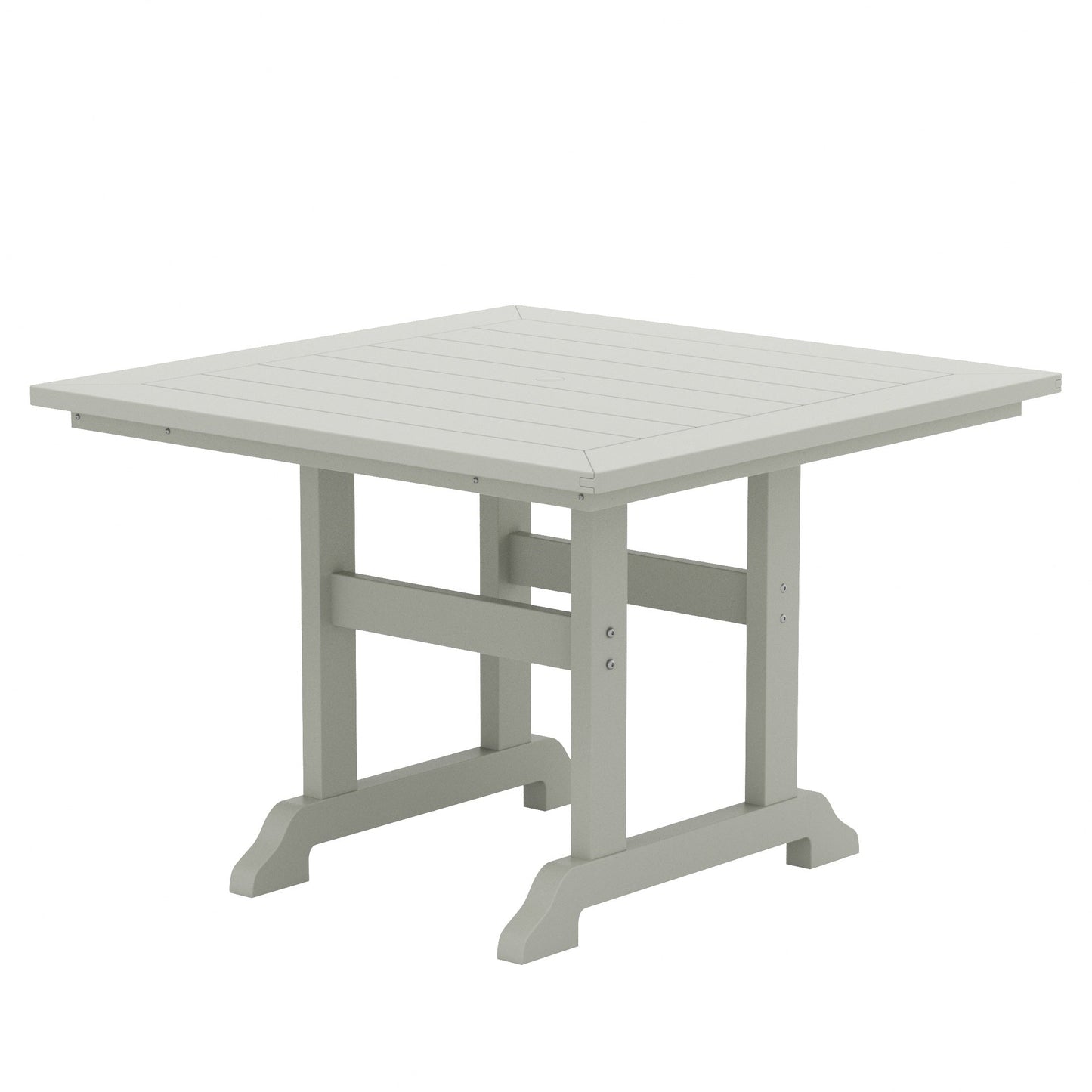 Ensemble de salle à manger d'extérieur Polytrends Laguna en PEHD, toutes saisons, avec table carrée et fauteuils (ensemble de 5 pièces)