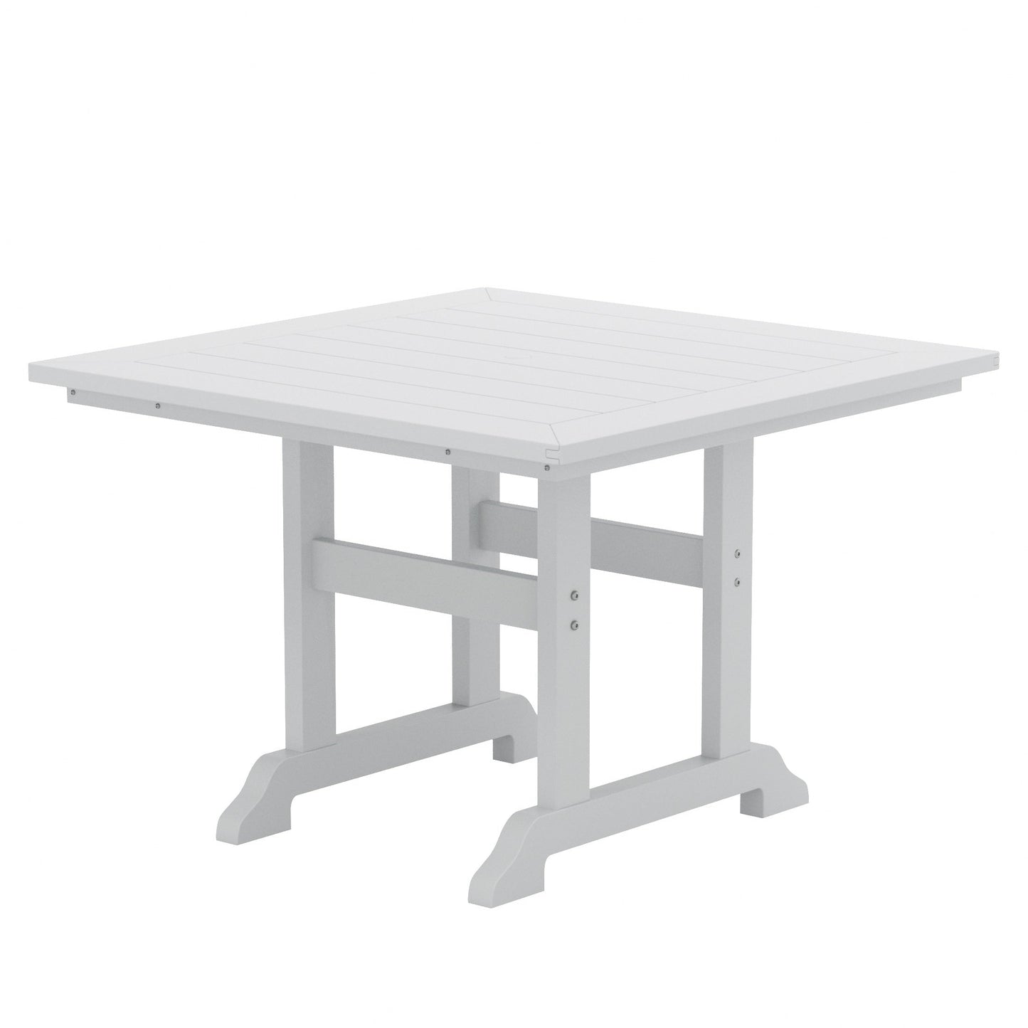 Ensemble de salle à manger d'extérieur Polytrends Laguna en PEHD, toutes saisons, avec table carrée et fauteuils (ensemble de 5 pièces)
