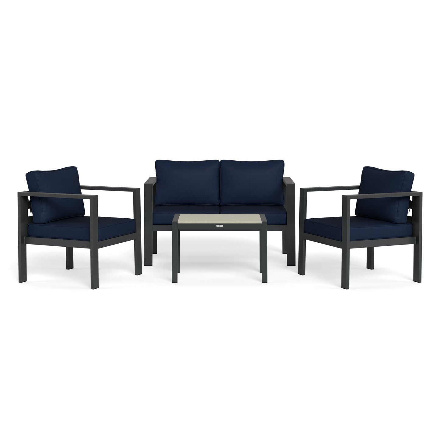 Ensemble de 4 sièges de conversation d'extérieur en aluminium Lakeview