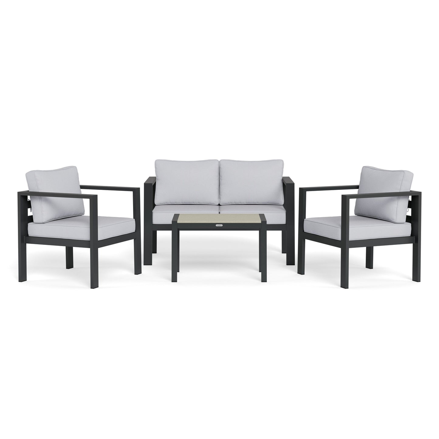 Ensemble de 4 sièges de conversation d'extérieur en aluminium Lakeview