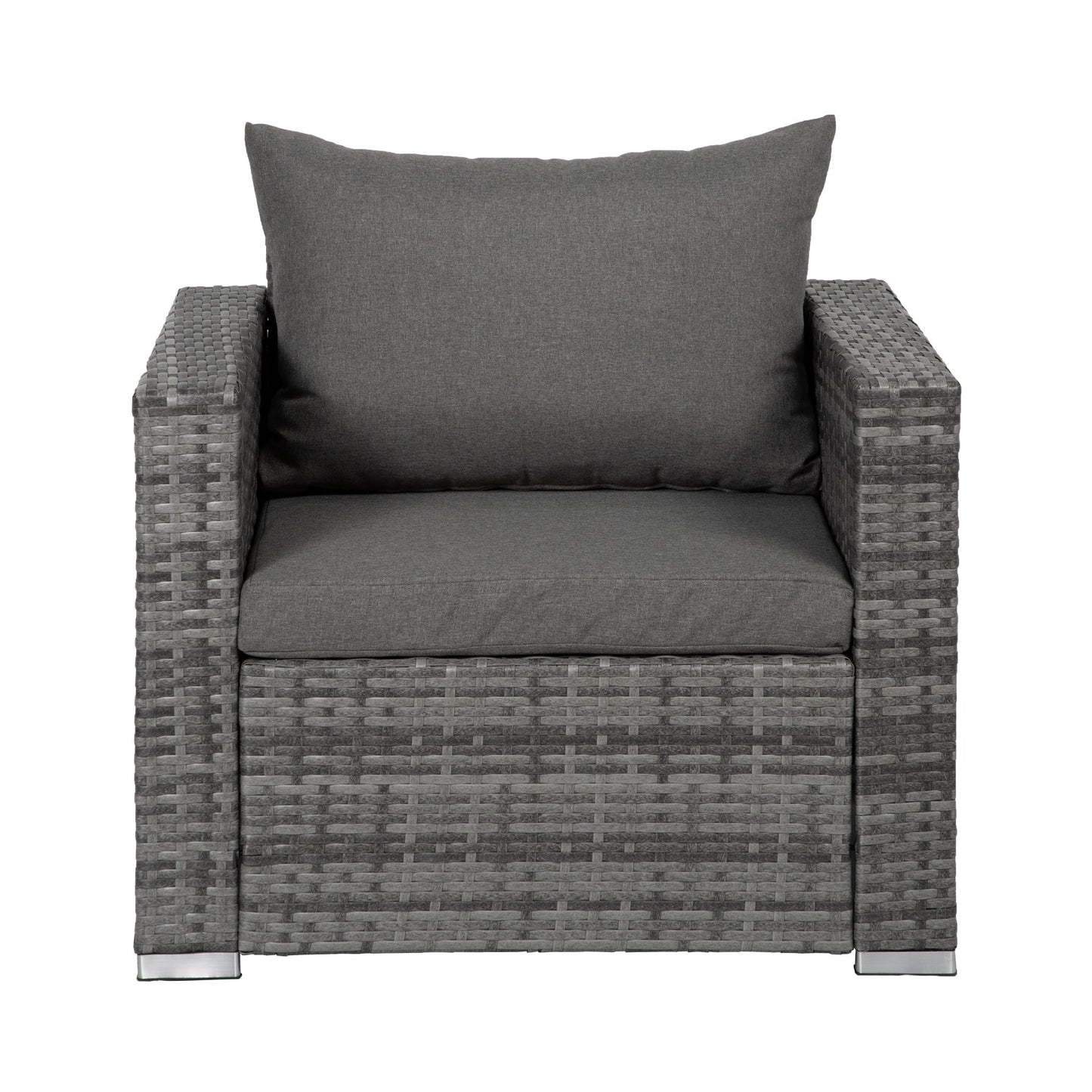 Ensemble de meubles de jardin Landon 4 pièces en osier avec coussins