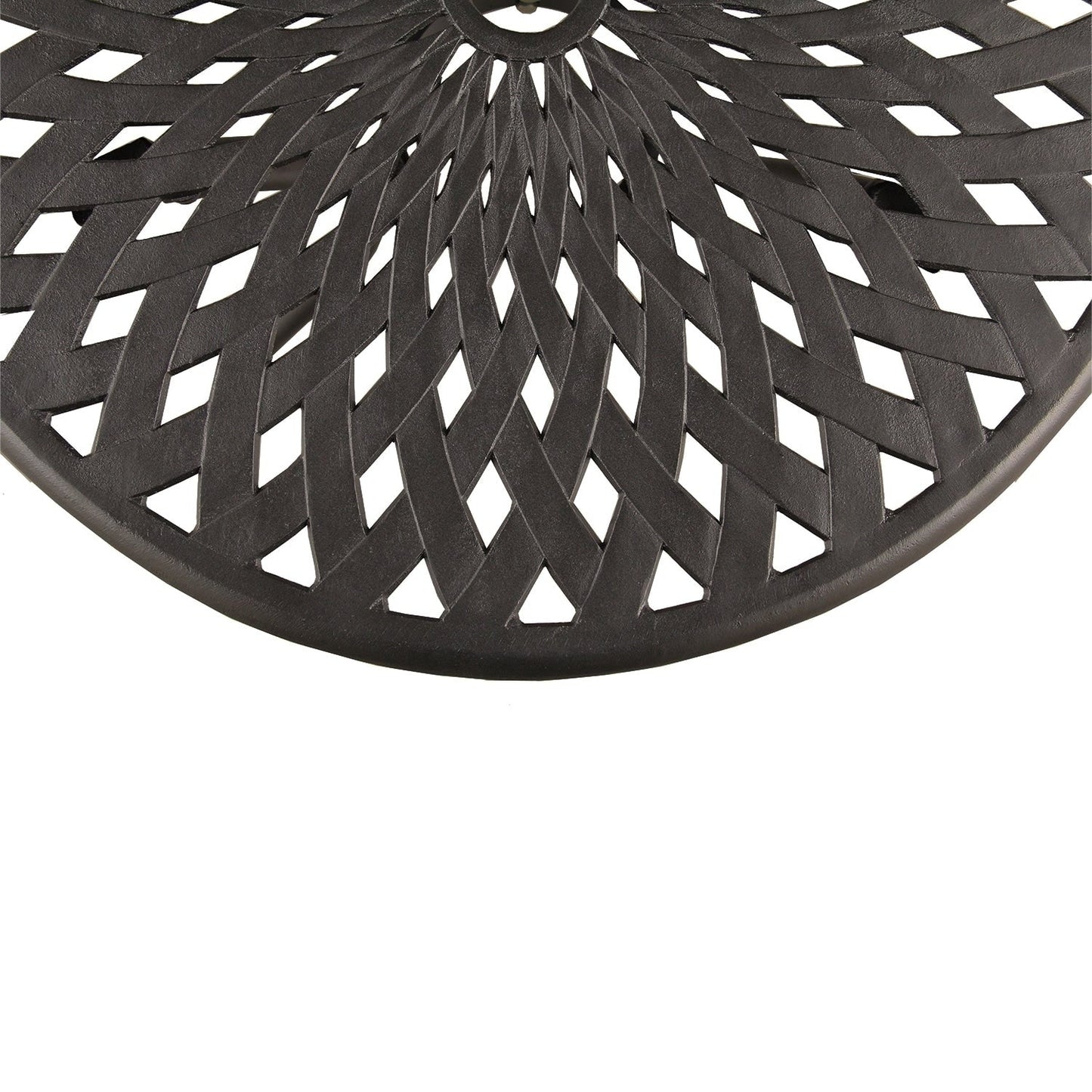 Ensemble bistro 3 pièces pour patio extérieur en treillis, couleur sable noir
