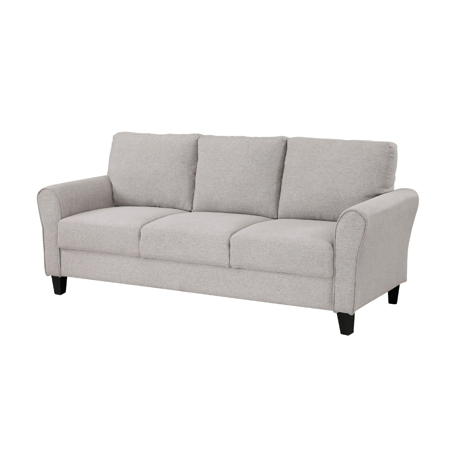Canapé Leroi, 81 pouces, tissu gris et accoudoirs ronds évasés