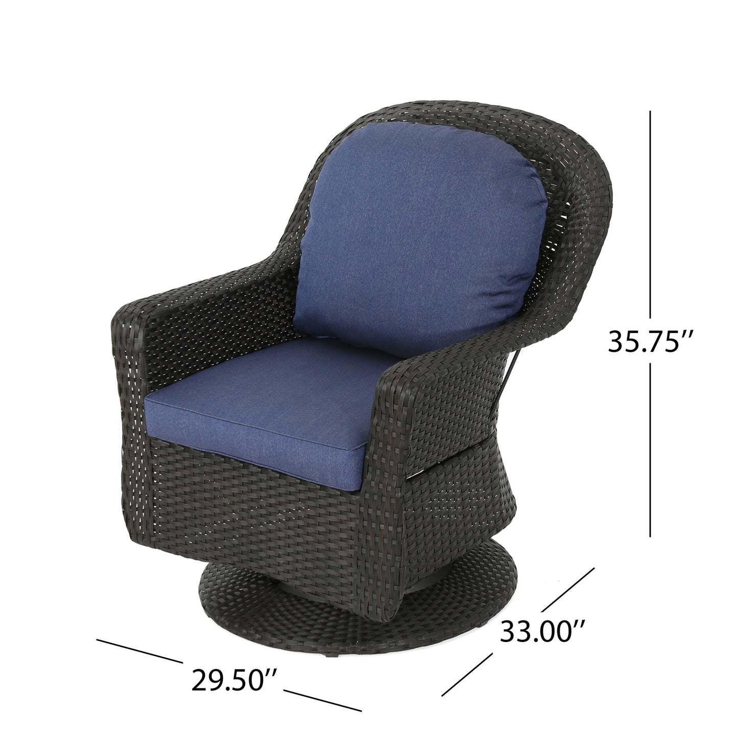 Fauteuil club d'extérieur en osier Liam (lot de 2) par Christopher Knight Home