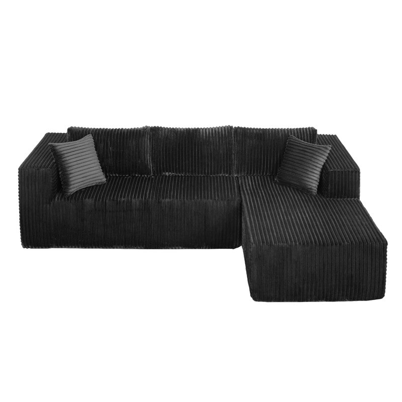 Canapé modulaire en peluche, entièrement en mousse sans ressorts, gain de place pour le salon