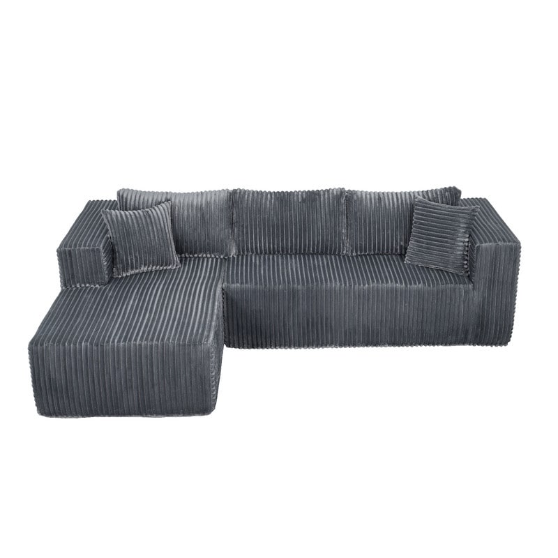 Canapé modulable en peluche, entièrement en mousse sans ressorts, gain de place pour le salon